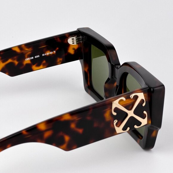 Off-White CATALINA Women Sunglasses Havana Square Green | Model OERI128 6055